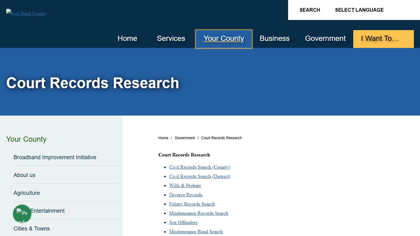 Court Records Research | Fort Bend County
